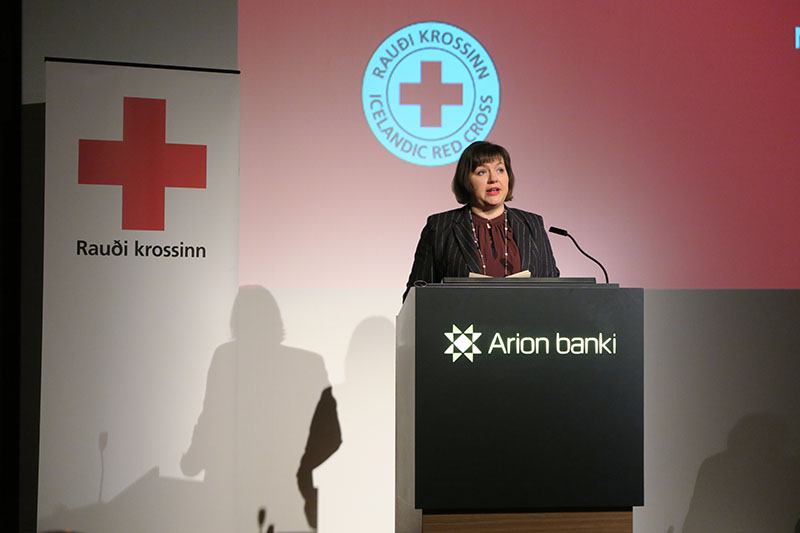 Eliza Reid, forsetafrú, ávarpaði gesti. - mynd