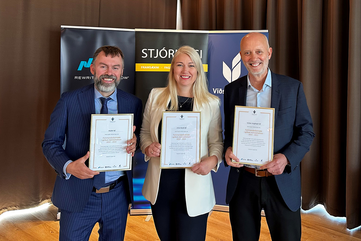 F.v.: Jón Finnbogason, Iða Brá Benediktsdóttir og Benedikt Olgeirsson. - mynd