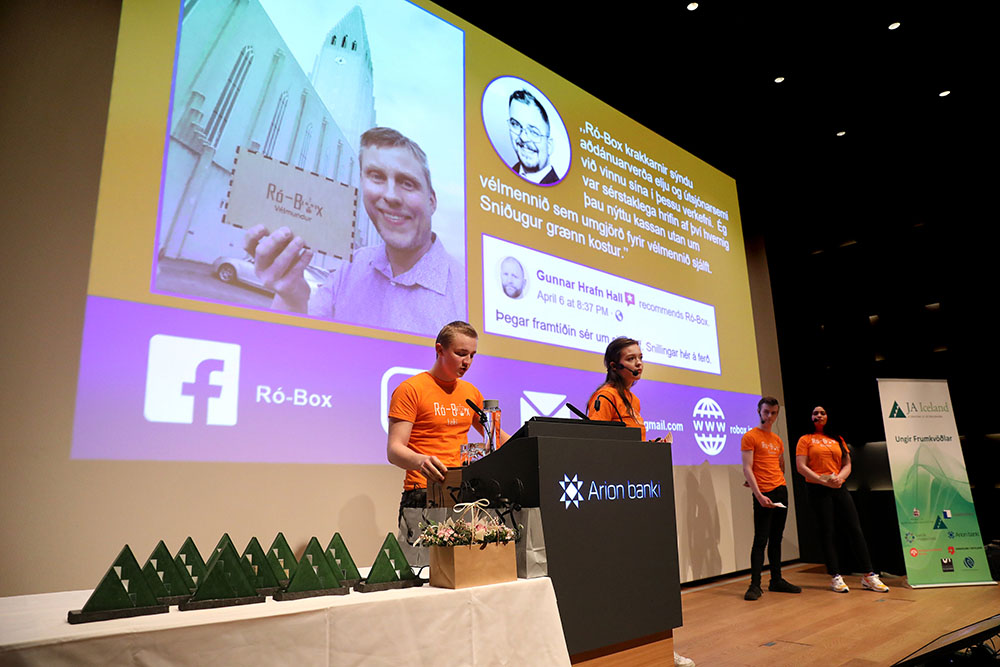 Ró-Box frá Tækniskólanum var valið besta íslenska nemendafyrirtækið árið 2019 - mynd