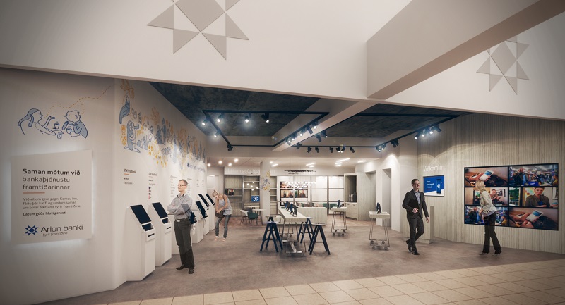Endurnýjað útibú Arion banka í Kringlunni - mynd